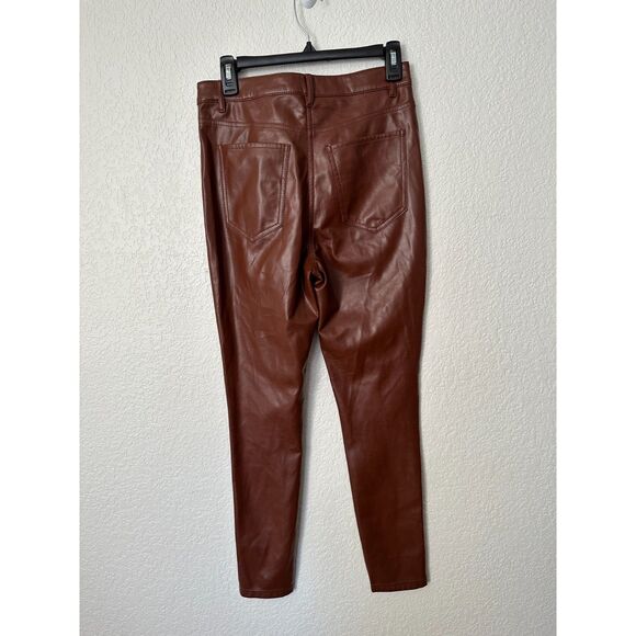 Aritzia Wilfred Free Charm Pant Patina Brown Faux Leather Size 6 - Picture 3 of 8